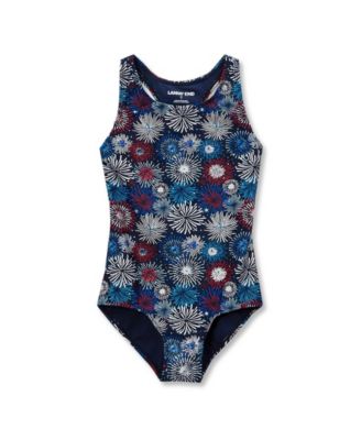 Girls Chlorine Resistant Sporty Racer Back One Piece Swimsuit