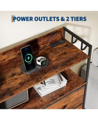 11 Drawer Dresser with Fabric Drawers Storage Cabinet with Shelves Side Pockets Hooks Charging Station