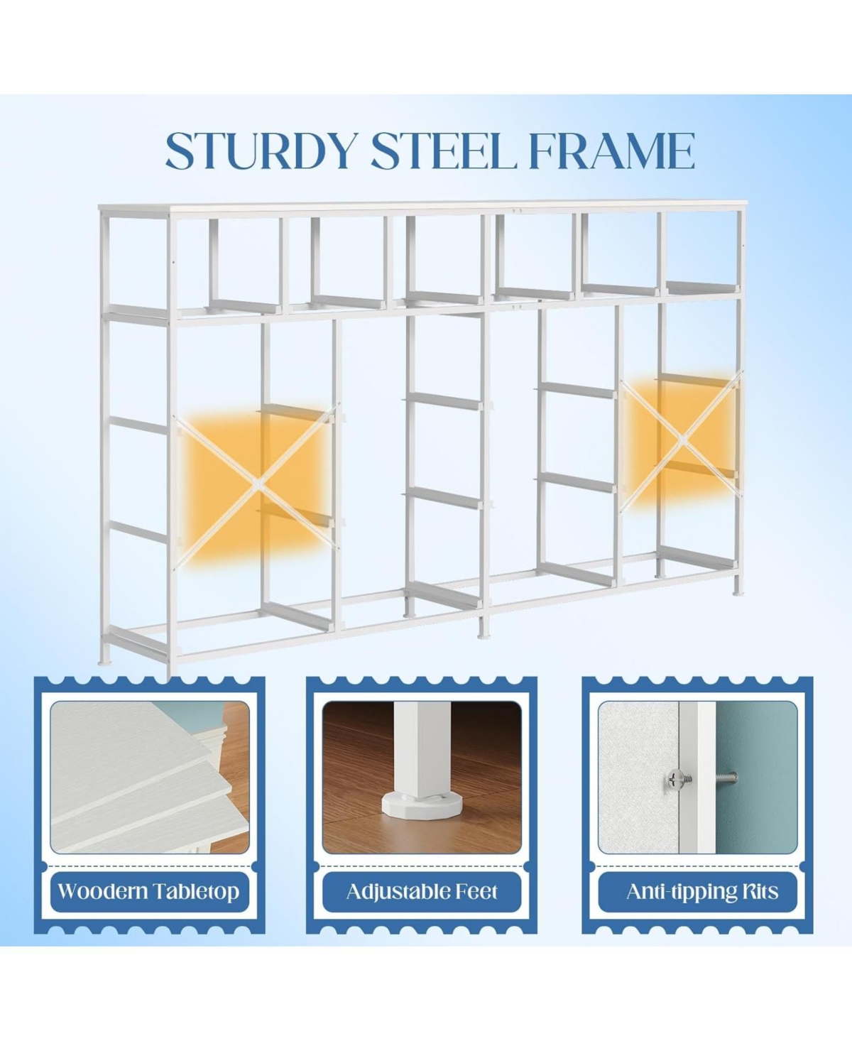 gaomon 18 Drawers Dresser with Mdf, Pb, Cationic Fabric, Iron, and Pu Long Storage Cabinet for Bedroom, Living Room, or Hallway