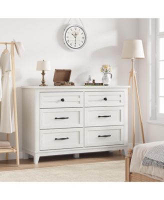 6 Dresser for Bedroom, 47 in Wide Drawer Dresser with Storage Freestanding, Wooden Closet Storage Chest for Living Room, Bedroom, Entryway