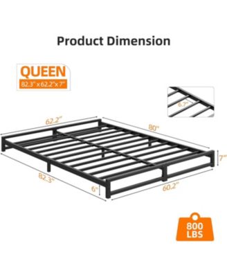 Queen Metal Platform Bed Frame, Steel Slat Support, Noise-Free Foundation
