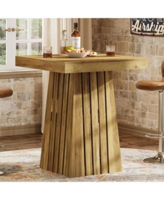 37.4" High Square Bar Table, Bistro Pub Table for Dining Room, Kitchen, Cocktail, Coffee, Living Room, Small Space