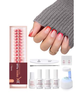 X Press Short Square French Tip Press On Nails Kit, 160 Pc.