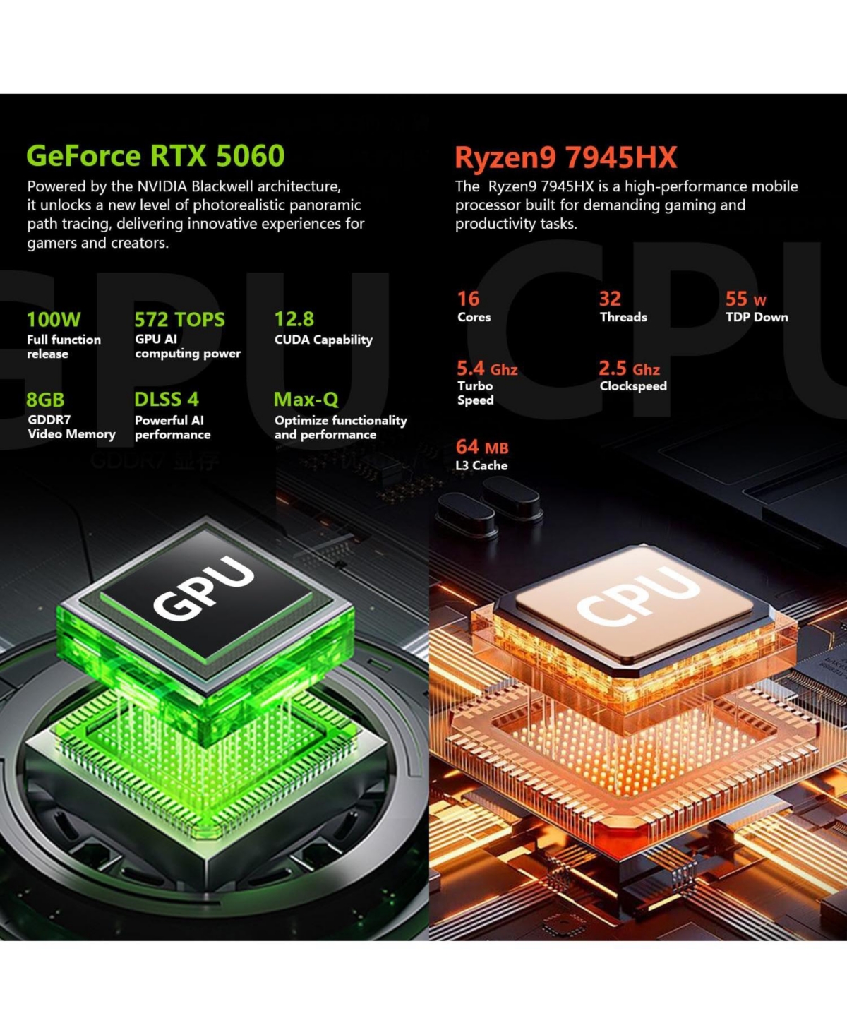 Thunderobot Radiant S 16 Gaming Laptop 16" Wqxga Non-touch 300Hz Amd Ryzen 9 7945HX Nvidia GeForce Rtx 5060 64GB DDR5 4TB Ssd Windows 11 Home