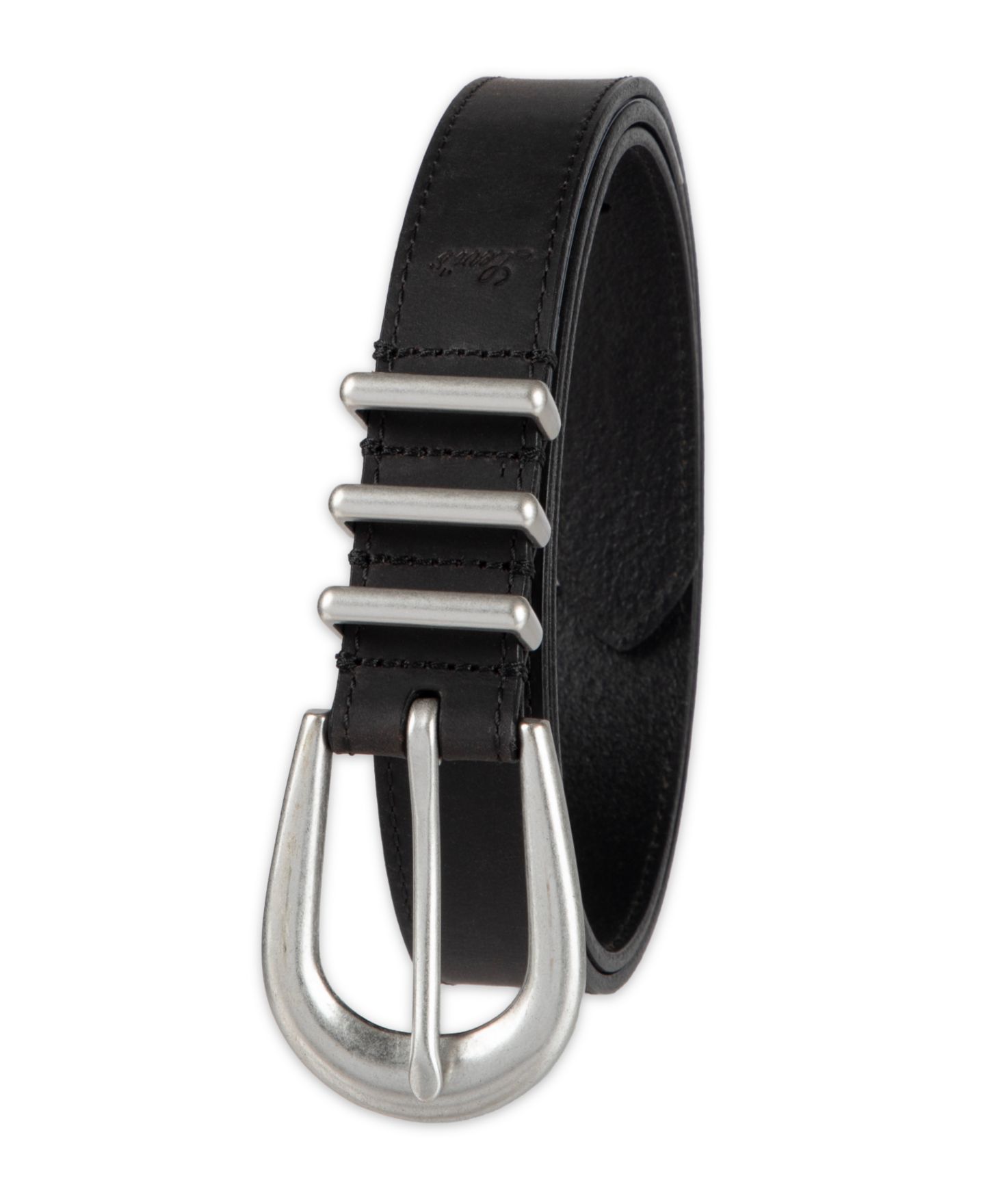 Женский ремень Levi's Skinny Triple Metal Loop Leather, цвет: Чёрный — фото 3