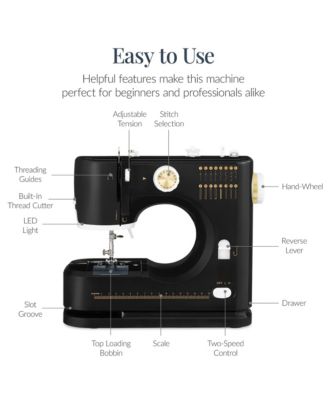 55-Piece Sewing Machine Kit for Beginners, w/ 16 Stitch Patterns, Double Stitching