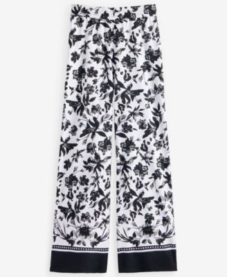 Petite Printed Wide-Leg Pants