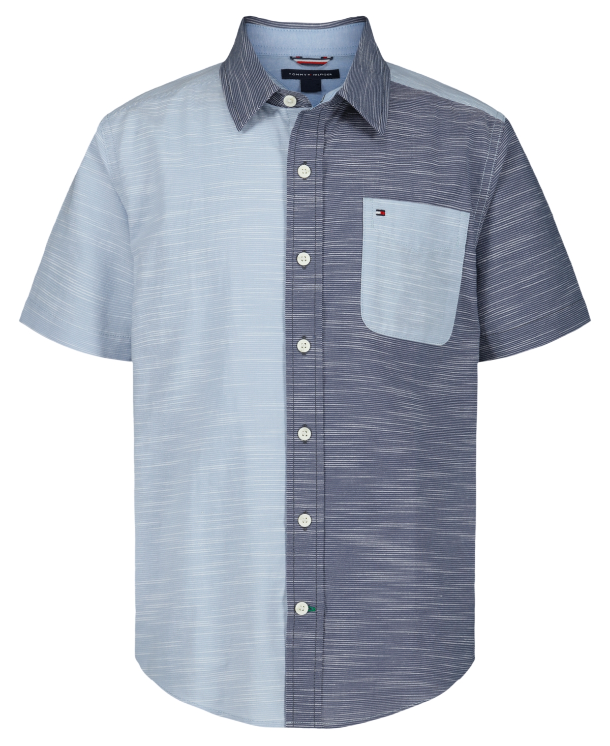 Tommy Hilfiger Toddler Boys' 2T-7 Textured Party Short-Sleeve Woven Shirt