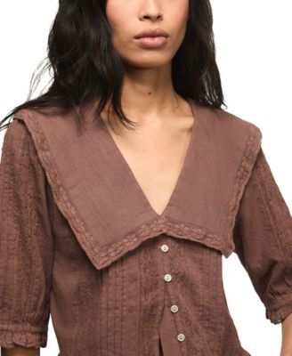 Women's Peter Pan Peplum Blouse