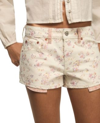 Women's Festival Floral Print Mid-Rise Shorts