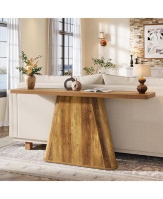 63-Inch Long Entryway Table, Wooden Sofa Table Behind Couch, Farmhouse Console Furniture for Entrance, Hallway, Foyer, Living Room