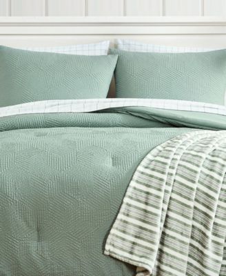 Broken Lines Embossed 8-Pc. Comforter Set, Queen