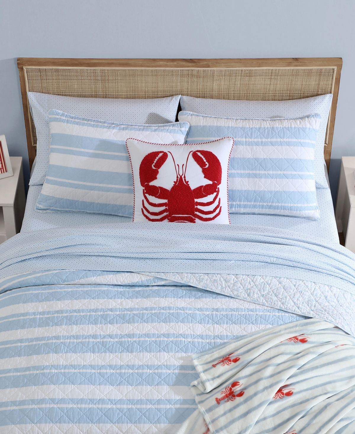 Nautica Seafront Stripe Cotton Reversible -Pc. Quilt Set