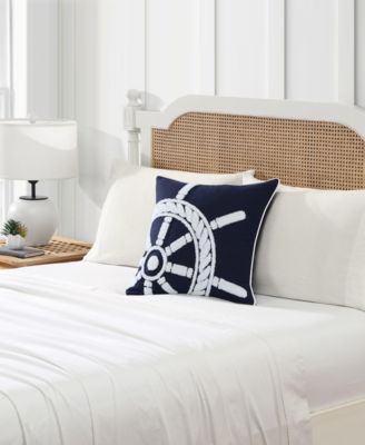 Ships Wheel Cotton Square Decorative Pillow, 20" x 20"