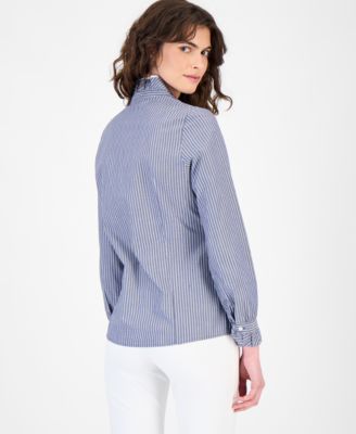 Women's Cotton Ruffled-Collar Blouse