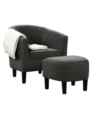 27.75" Microfiber Roosevelt Accent Chair with Ottoman