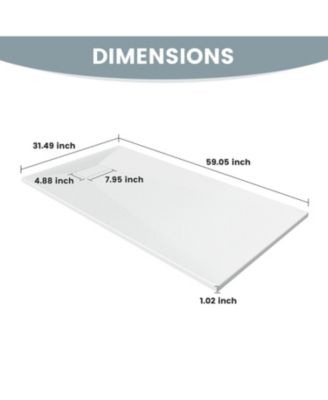 Wheelchair-Friendly Shower Base with Non-Slip Surface, Reversible Drain, SMC Cover and Flashing Kits