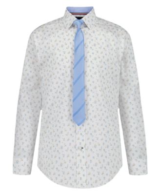 Boys' 8-20 Long-Sleeve Stretch Floral Print Shirt
