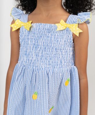 Girls' 2T-6X Pineapple Seersucker Dress