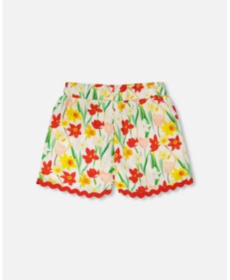 Big Girls Viscose Shorts Daffodil Print