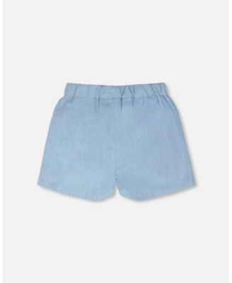 Toddler Girls Blue Chambray Shorts