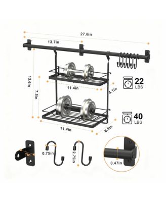 3-In-1 Wall Organizer: Spice Shelves, Utensil Hanger, Towel Bar