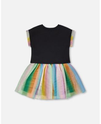Toddler Girls Cotton and Mesh Dress