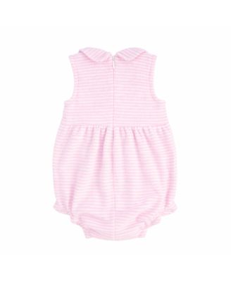 Baby Girls Stripe Terry Romper with Flowers