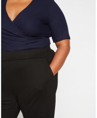Plus Size Pull On Bootcut Ponte Pants