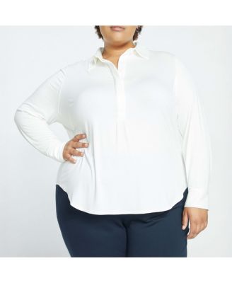 Plus Size Elbe Popover Liquid Jersey Shirt Classic Fit