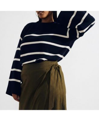 Plus Size Wide Sleeve Cotton Sweater