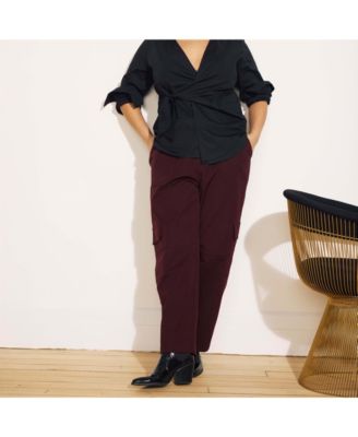 Women's Plus Size Stretch Poplin Wrap Shirt