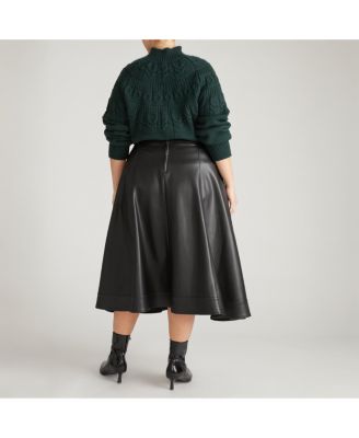 Women's Plus Size Plus Charlotte Leather Skirt
