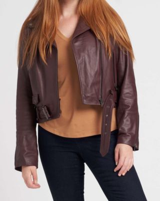 Plus Size Leeron Leather Moto Jacket