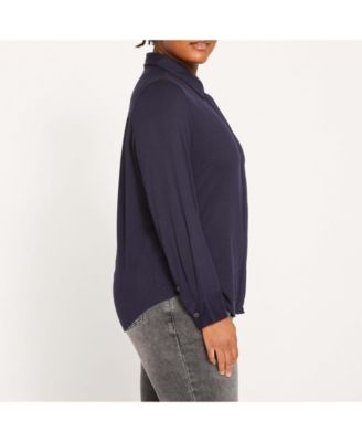 Women's Plus Size Elbe Liquid Jersey Shirt Classic Fit