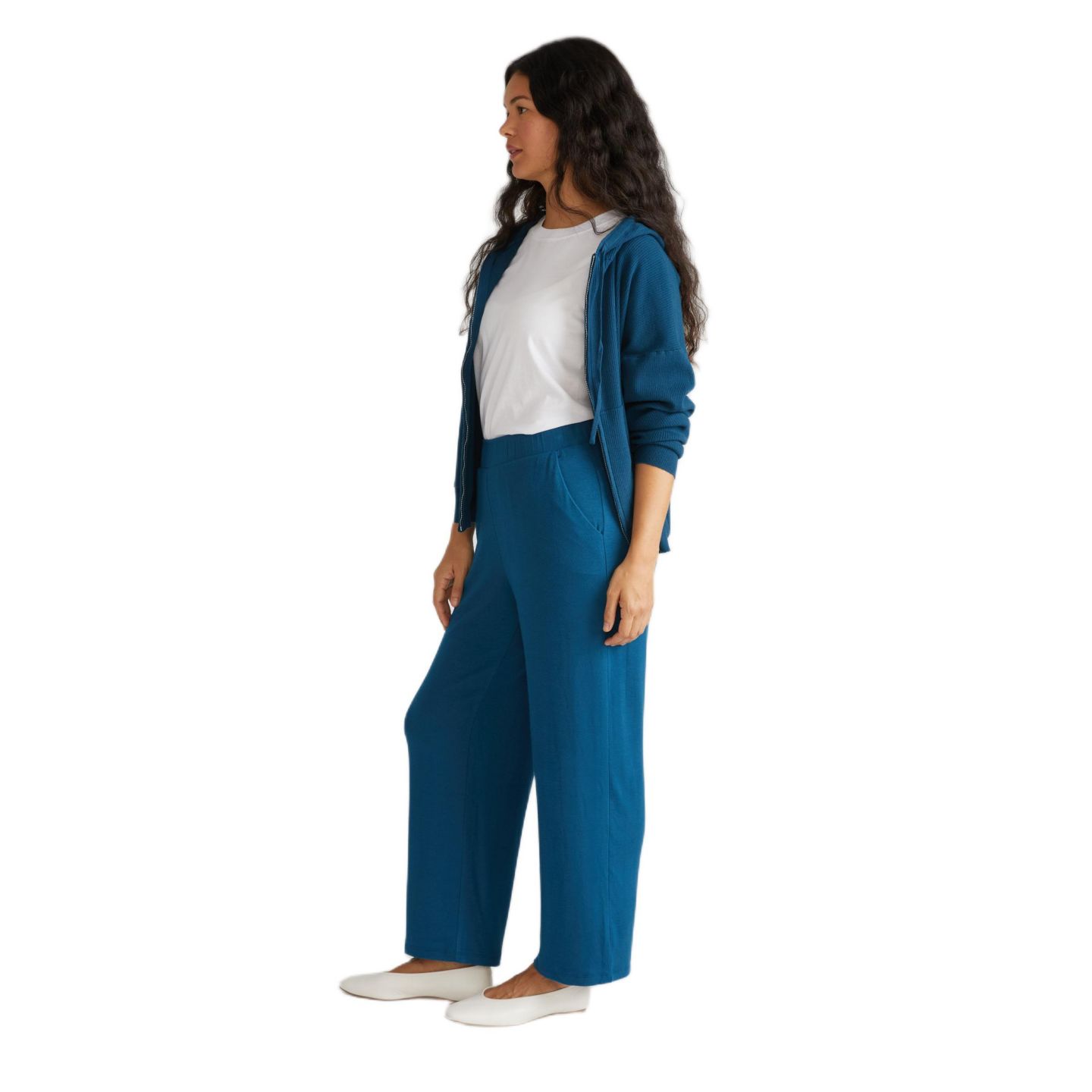 Женские брюки Universal Standard Plus Size TravelKnit Relaxed, цвет: Синий бирюзовый — фото 3
