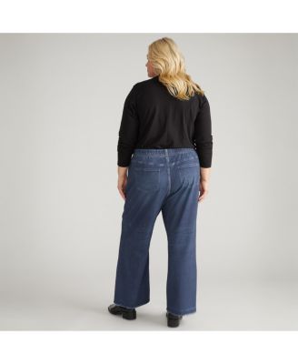 Plus Size Wide Leg Sweatpant Jeans