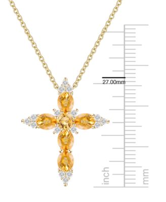 Multi-Gemstone Pendant Necklace in 14k Gold Over Sterling Silver (Also in Sterling Silver)