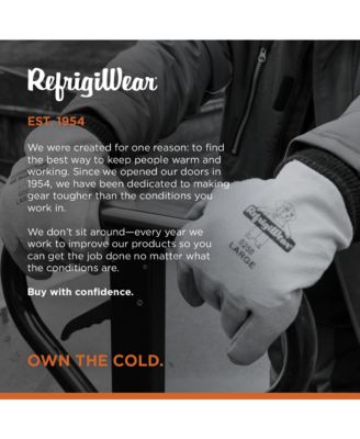 Men's Latex-Coated Leather Freezer Glove - Insulated Leather Work Gloves with Grip, Durable Split Leather, Warm Fleece Lining