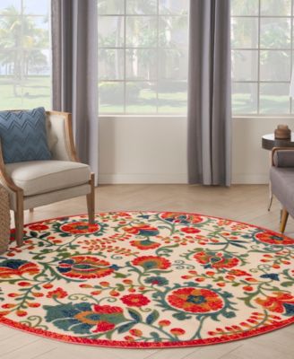 Aloha ALH17 5'3"x5'3" Round Area Rug