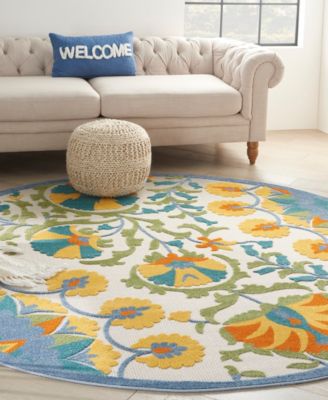 Aloha ALH22 7'10" x 7'10" Round Outdoor Area Rug