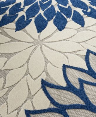 Nourison Home Aloha ALH05 Ivory and Navy 7' x 10' Outdoor Area Rug