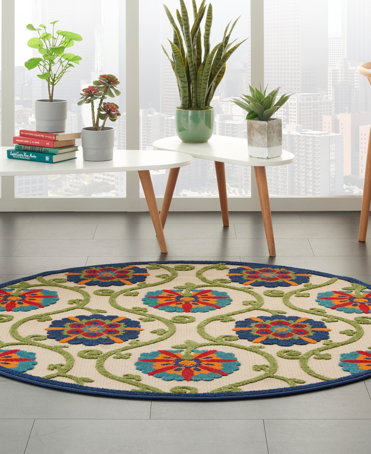 Nourison Home Aloha ALH19 4' x 4' Round Outdoor Area Rug