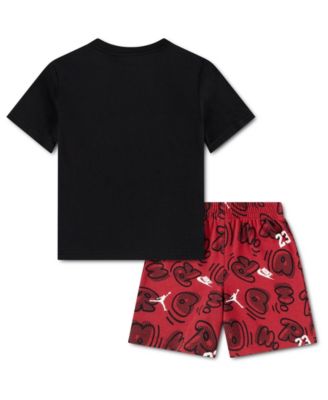 Boys' 4-7X Printed Movement Lines T-Shirt & Shorts, 2-Piece Set