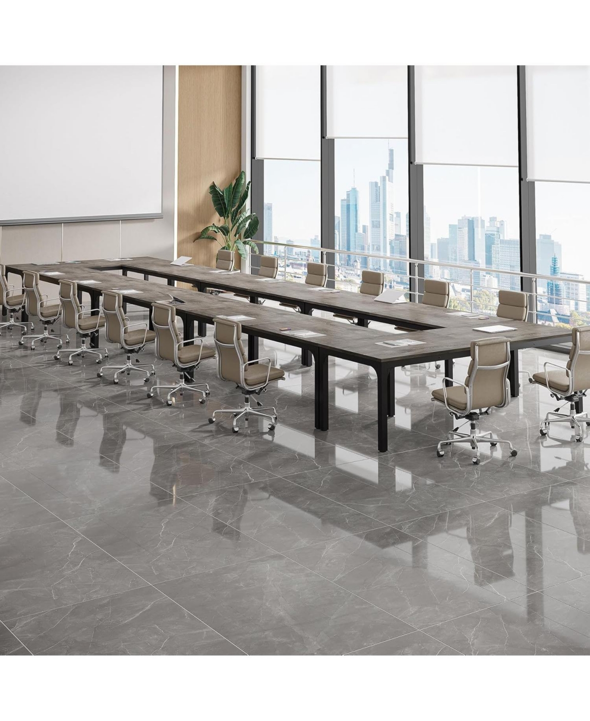 Tribesigns 6.5ft Conference Room Table, 291.34" W x 78.74" D Large Office Meeting Table (8 Pcs)