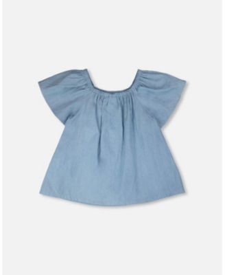 Toddler Girls Blue Chambray Top