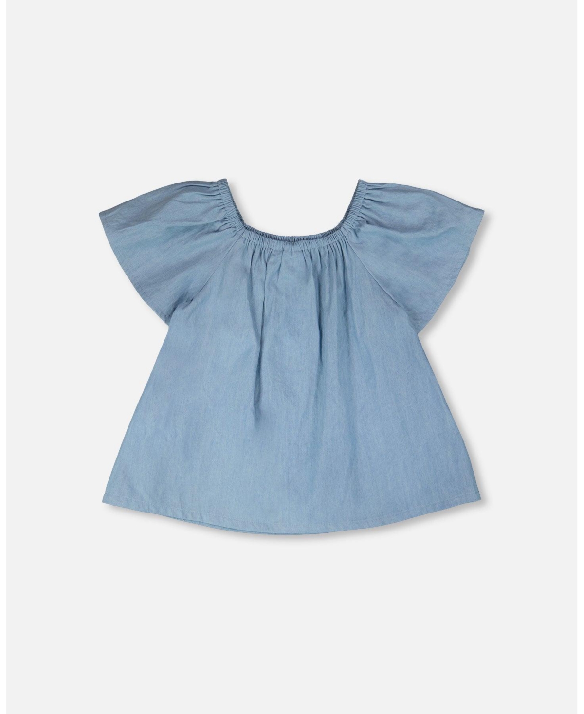 Deux par Toddler Girls Blue Chambray Top