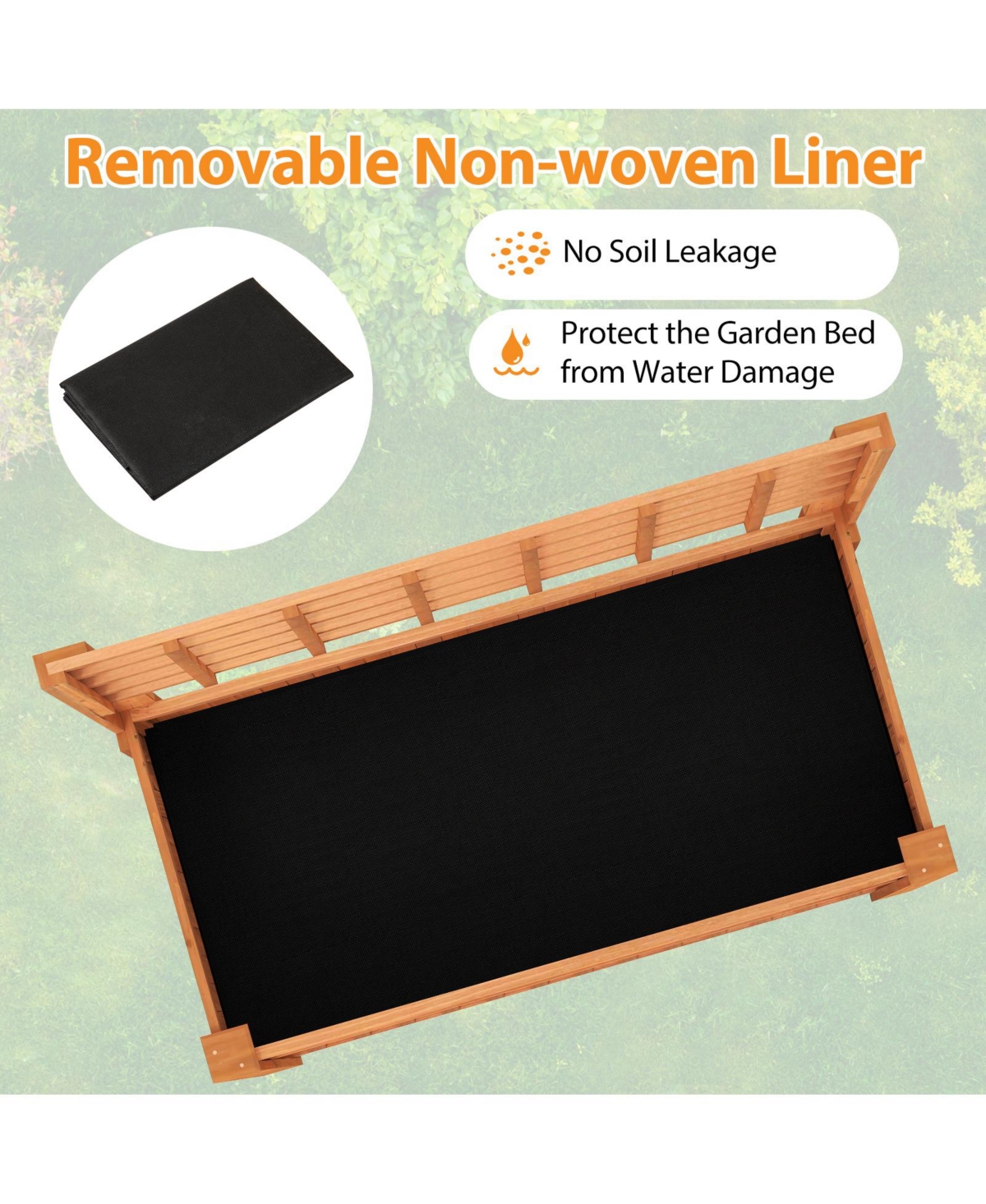 Slickblue Elevated Wooden Planter Box with Trellis Raised Garden Bed
