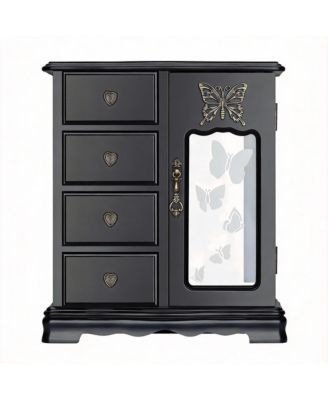 Elegant High-Grade Jewelry Box with 4 Drawers, Carousel, Mirror