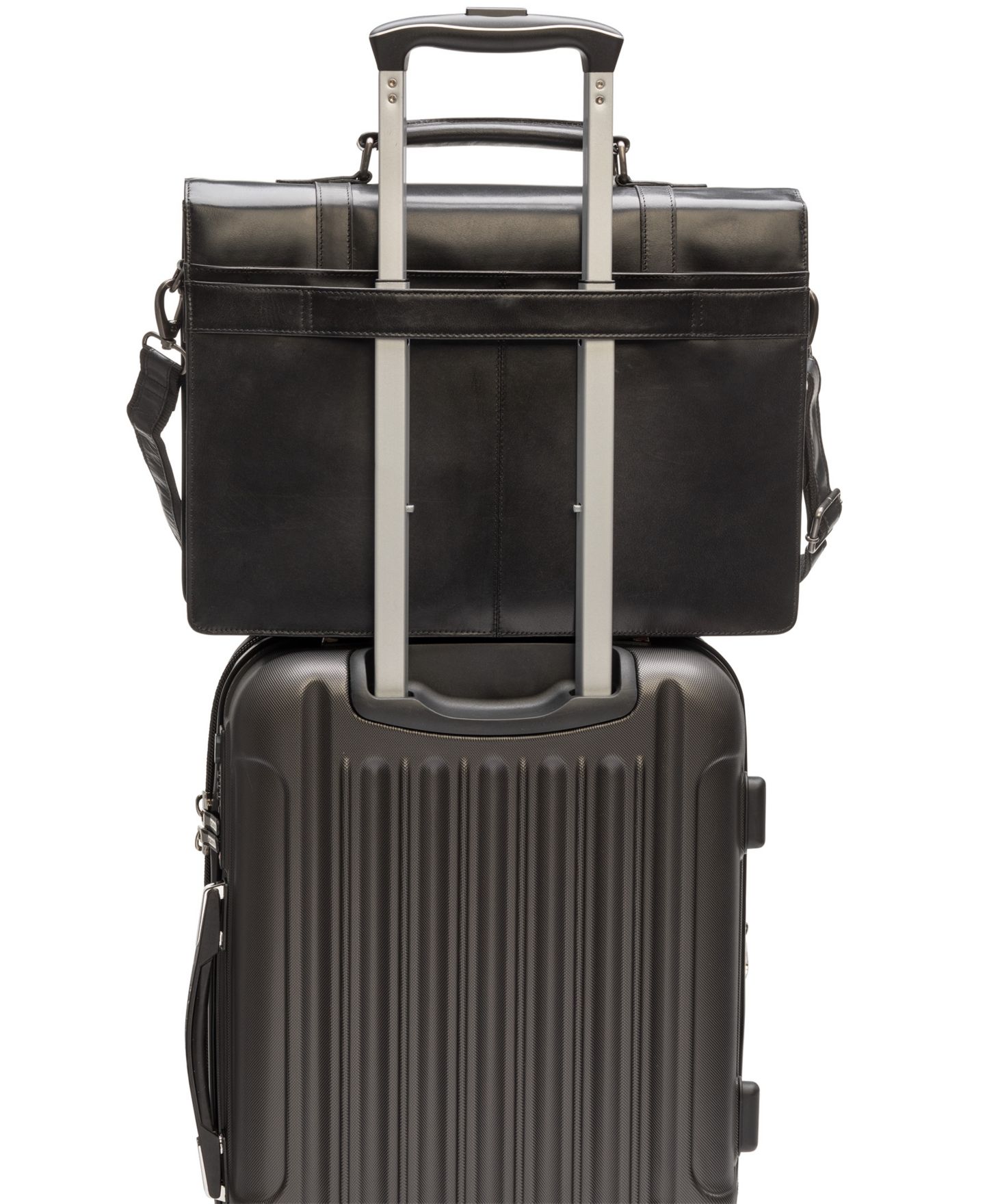 Мужская сумка Mancini Double Compartment Laptop Briefcase, цвет: Чёрный — фото 5